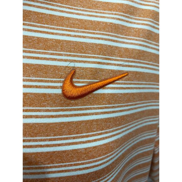 Nike Golf Polo Shirt Men's Large White Orange Striped Short Sleeve - Picture 8 of 11